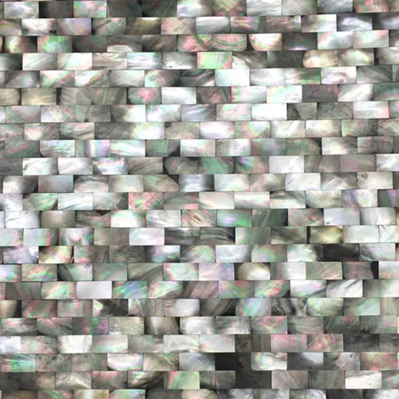 Luster Blacklip Mother of Pearl Shell MOP Mosaic Kitchen Shower Bathroom Wall Tiles for Home Decoration
