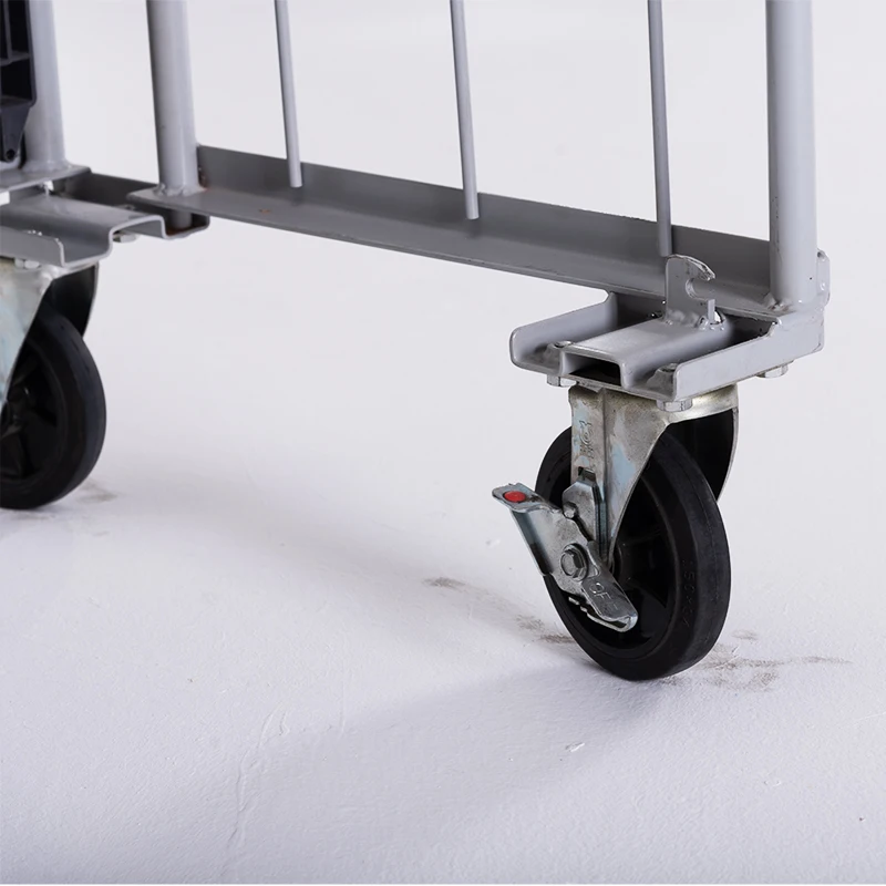 Wholesale 3 Side Folding Warehouse Logistics Storage Transportation Roll Cage Trolley With Wheels