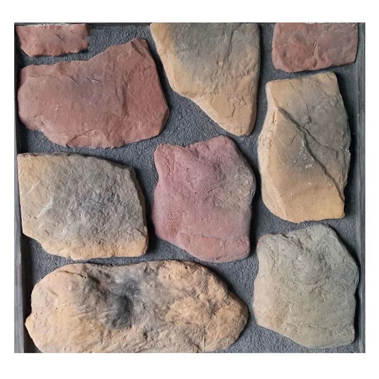 Artificial Pebble Stones Panel Natural Field Rock Stone Facade Cladding Stone Artificial Pebble Look