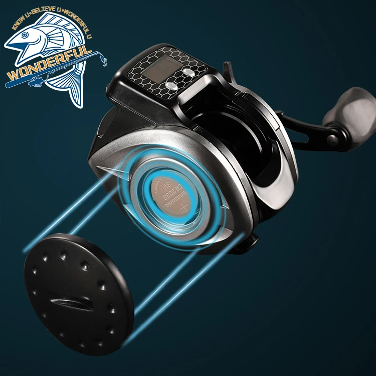 Factory Quality 16+1 Bearings 6.3:1 Metal Spool Digital Counting Waterproof Baitcasting Reel For Night Fishing