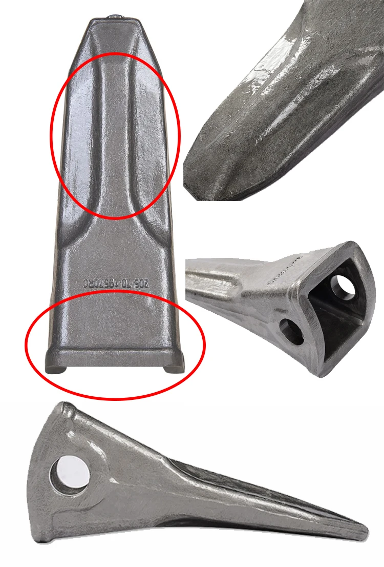 Hardness 51hrc Excavator Teeth Forging Bucket Tooth Life Time Longer Than Casting One Manufacture