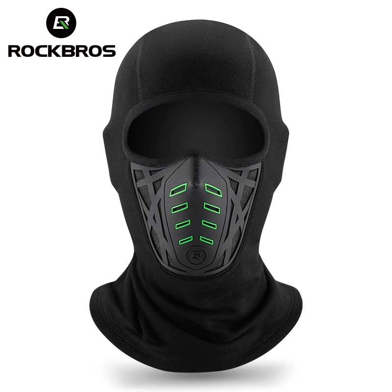ROCKBROS Лыжная маска Балаклава закрывающая все лицо теплая ветрозащитная велосипедная шапка Теплая Флисовая