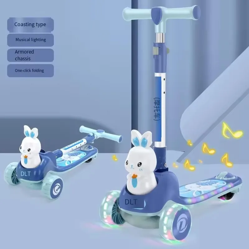 Fashionable Electric 3-Wheeled Push Foot Step Scooter for Kids Plastic Baby Riding on Scooter