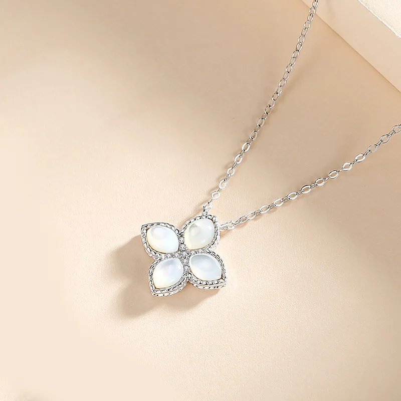 VANA INS Classic Four-leaf Mother of Pearl Pendant Necklace Silver 18k Rose Gold Fine Jewelry Set For Women Gift