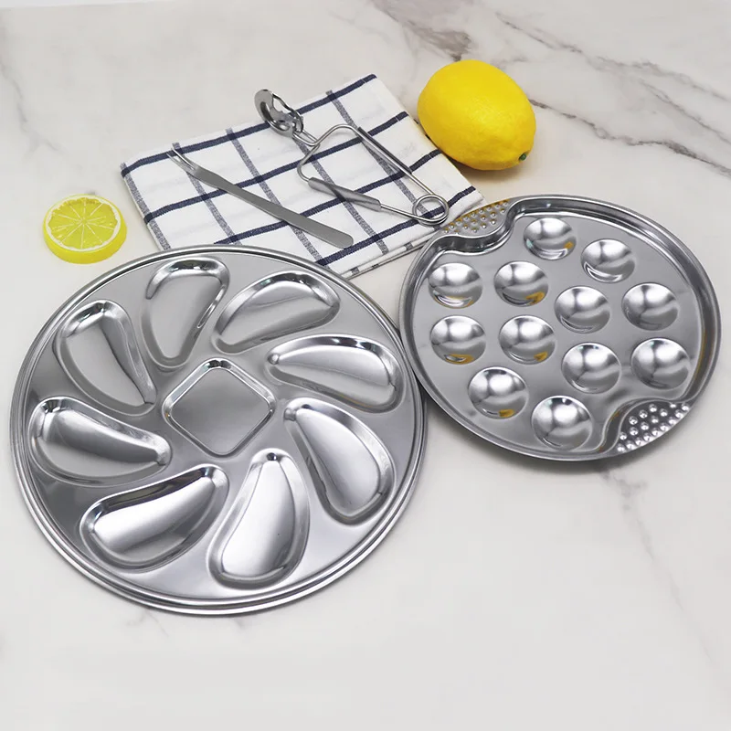 Platter Dishes Snail Oyster Mushroom Barbecue Serving Cooking Tray Stainless Steel Plates Restaurant And Kitchen Accessories