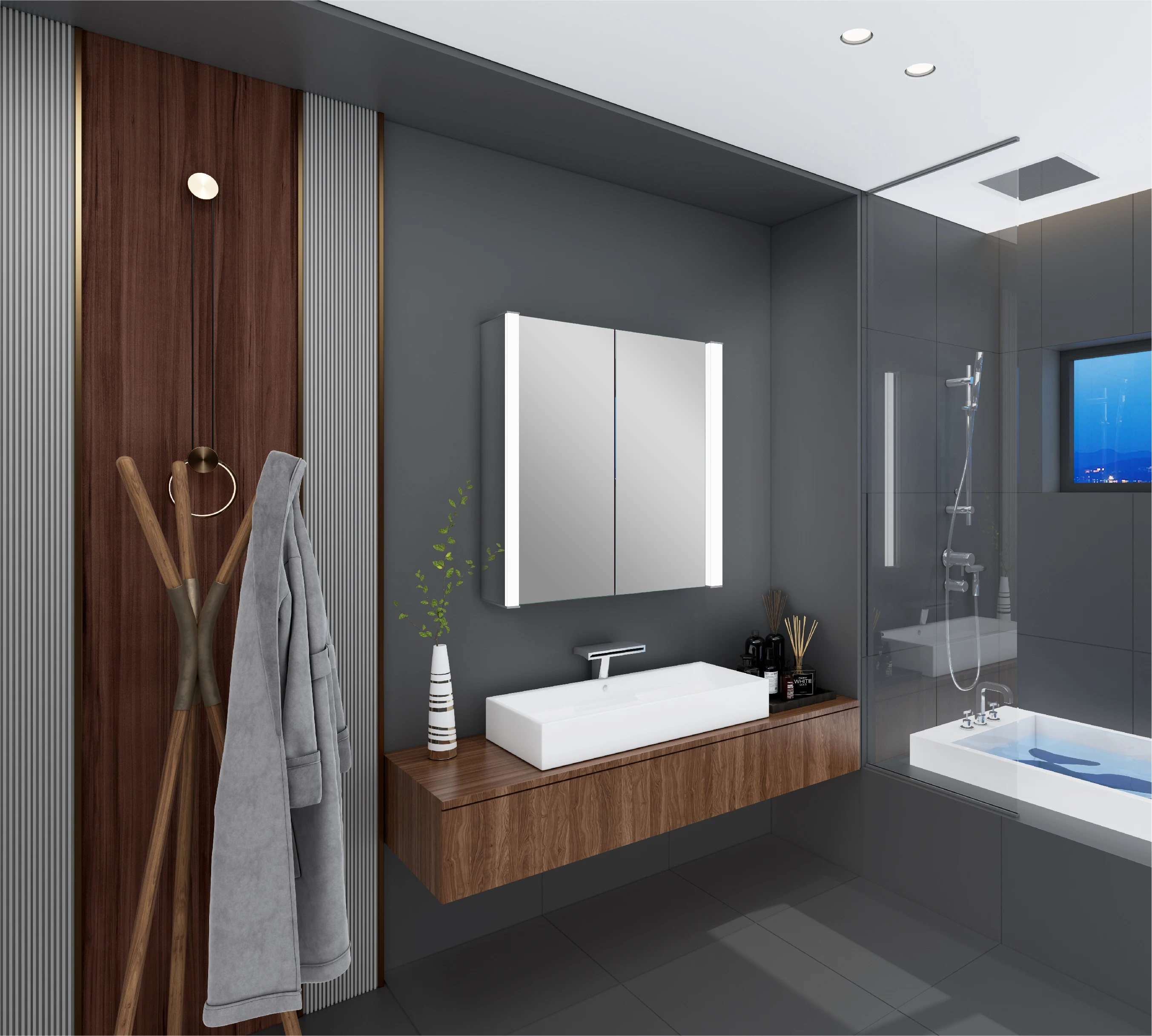 Modern LED Bath Medicine Cabinets Bathroom Mirror Cabinets