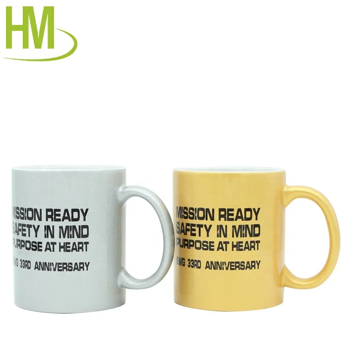 Heat Transfer Sparkling Pink Silver Gold glitter mugs sublimation ceramic