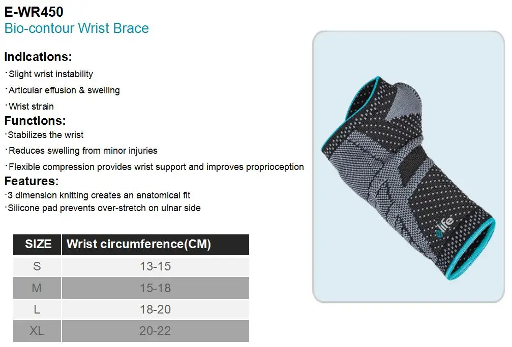 E-Life E-WR450 Slight instability wrist brace universal orthopedic wrist thumb strapless wrist brace