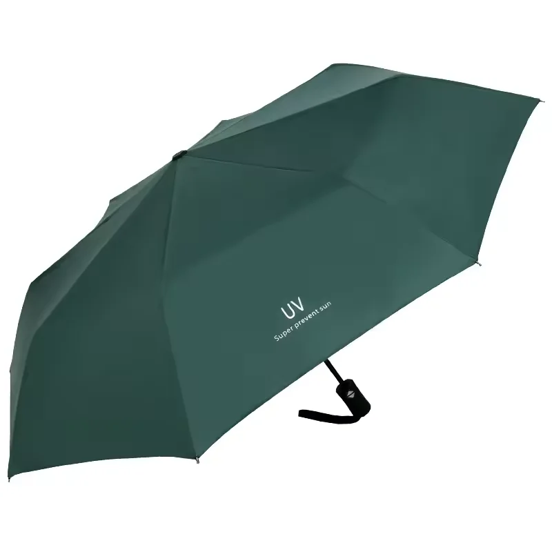YB Wholesale Promotional 3 Folding Uv Automatic Umbrella for Rain Windproof Custom Umbrella with logo Prints