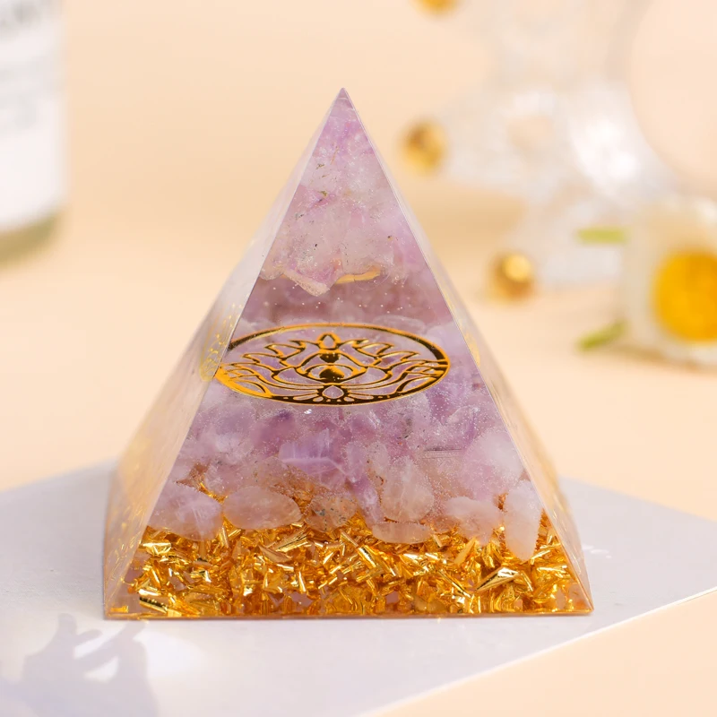 Wholesale Chakra rune Organe Pyramid For Sale Gemstone Pyramid Supplier