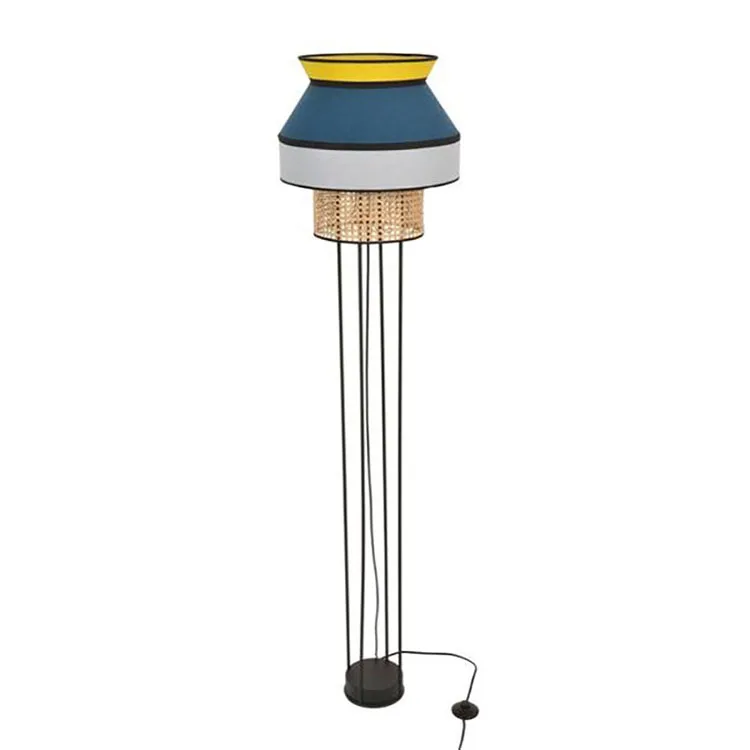Lamp floor Top Design Indoor Fabric Standing floor Lamp E27 Retro Metal decorative for bedroom living room hotel