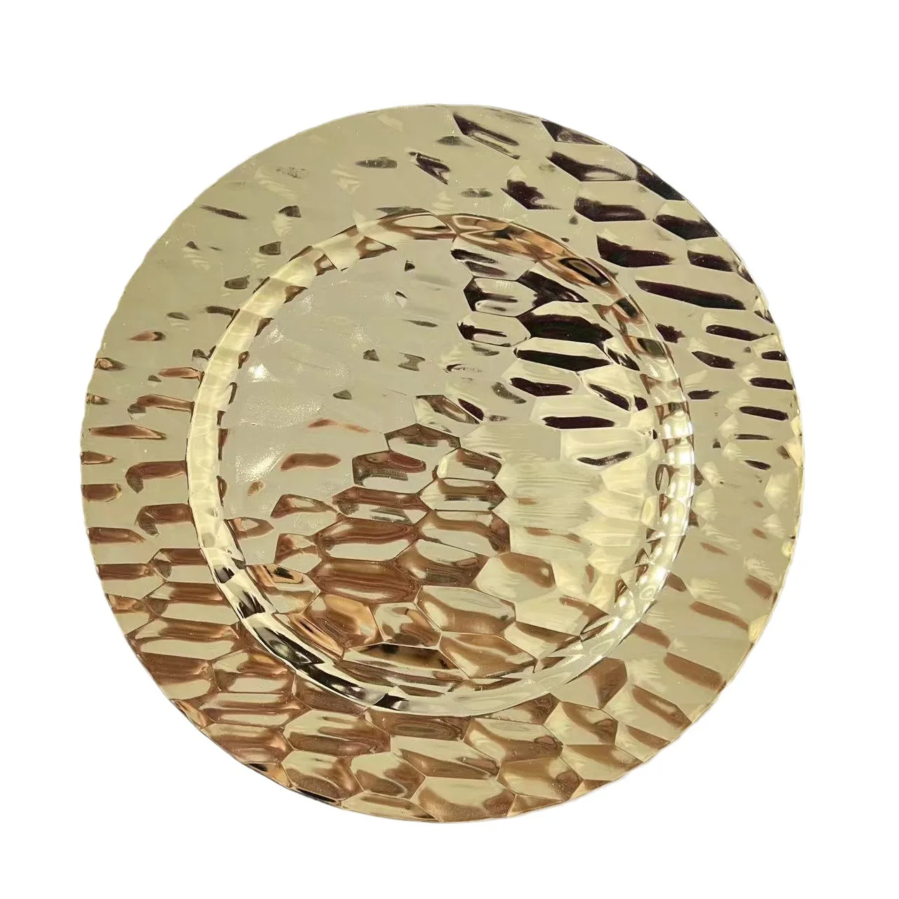 Golden Charger Plates Round Plastic Reef Plate For Dinner Plates Wedding Party Elegant Decoration Place