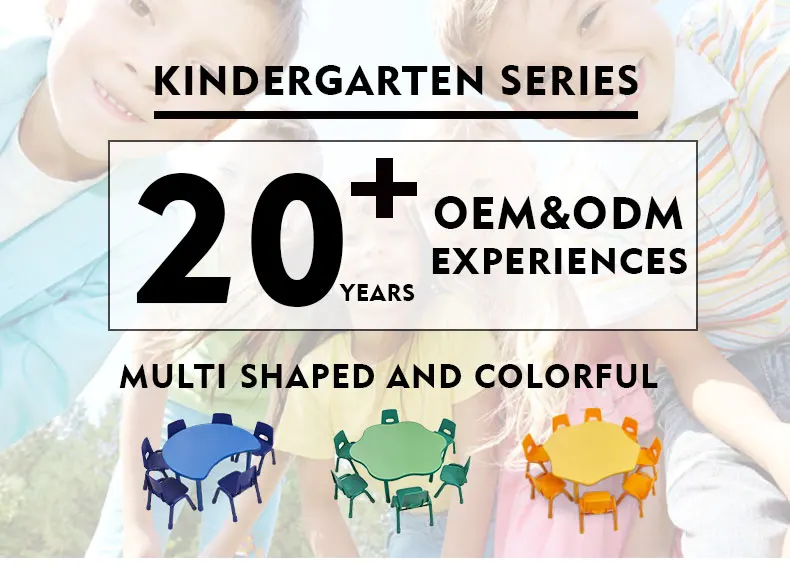 Kindergarten School Classroom Furniture Wood Desk Chair and Table for Children Nursery Kids Furniture