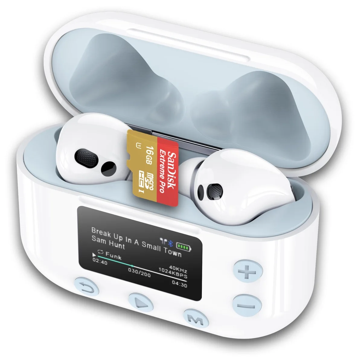 TWS Earbuds & Bluetooth Music Player 2-in-1 with 8GB TF card