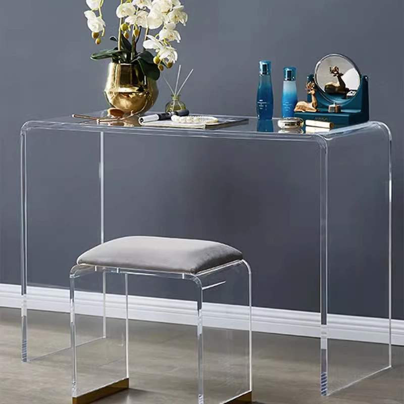 Transparent Acrylic Office Desk, Acrylic Computer Desk, U-Shaped Acrylic Furniture