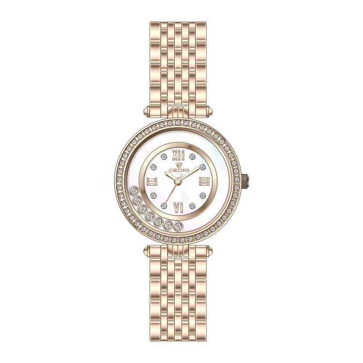 3ATM Water Resistance Mineral  Glass Brass Woman Rolling Fashion Wrist Watch