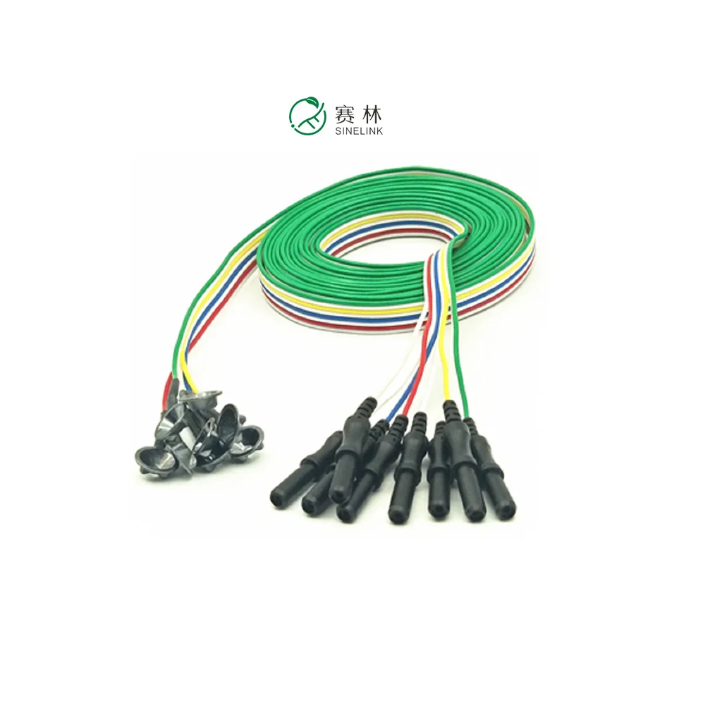 Medical disposable rainbow cable Agcl cup EEG electrode