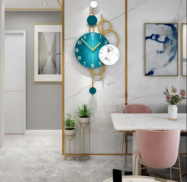 Modern 1pc metal decorative mulit-round silent personalized home decor wall clock