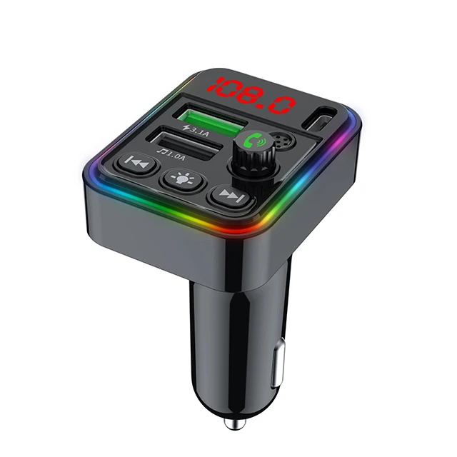 F19 FM-передатчик, быстрое зарядное устройство, двойной USB Type-C, быстрая зарядка, громкая связь, беспроводной MP3-плеер, автомобильный комплект Bluetooth