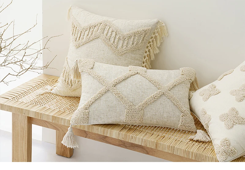 Pillowcases Home Decor Cushion Boho Pillow Case Decorative Tufted Boho Throw Pillow Cover Boheme Cushion Cover for Sofa Bed