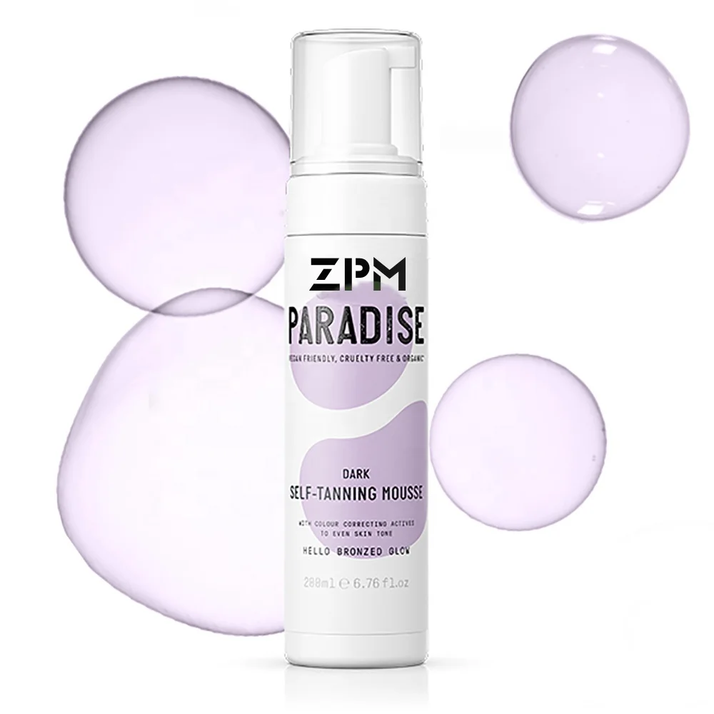 ZPM OEM/ODM Private Label Natural Organic Coconut Sunless Tanning Mousse Self Tanner Fake Tan Foaming Bronzing Mousse Spray Tan