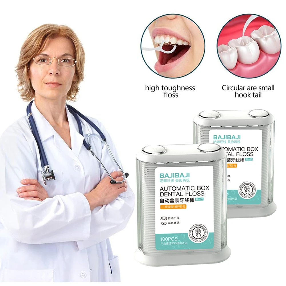 Family Use Automatic Disposable Floss Picks High Toughness Dental Floss Toothpick