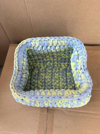 hand made woven knit  Bags For Ladies Cotton Plaid Fabric Crochet Cutch Bag Folded Shopping Bag Rhombus Shape Hand Woven Handbag