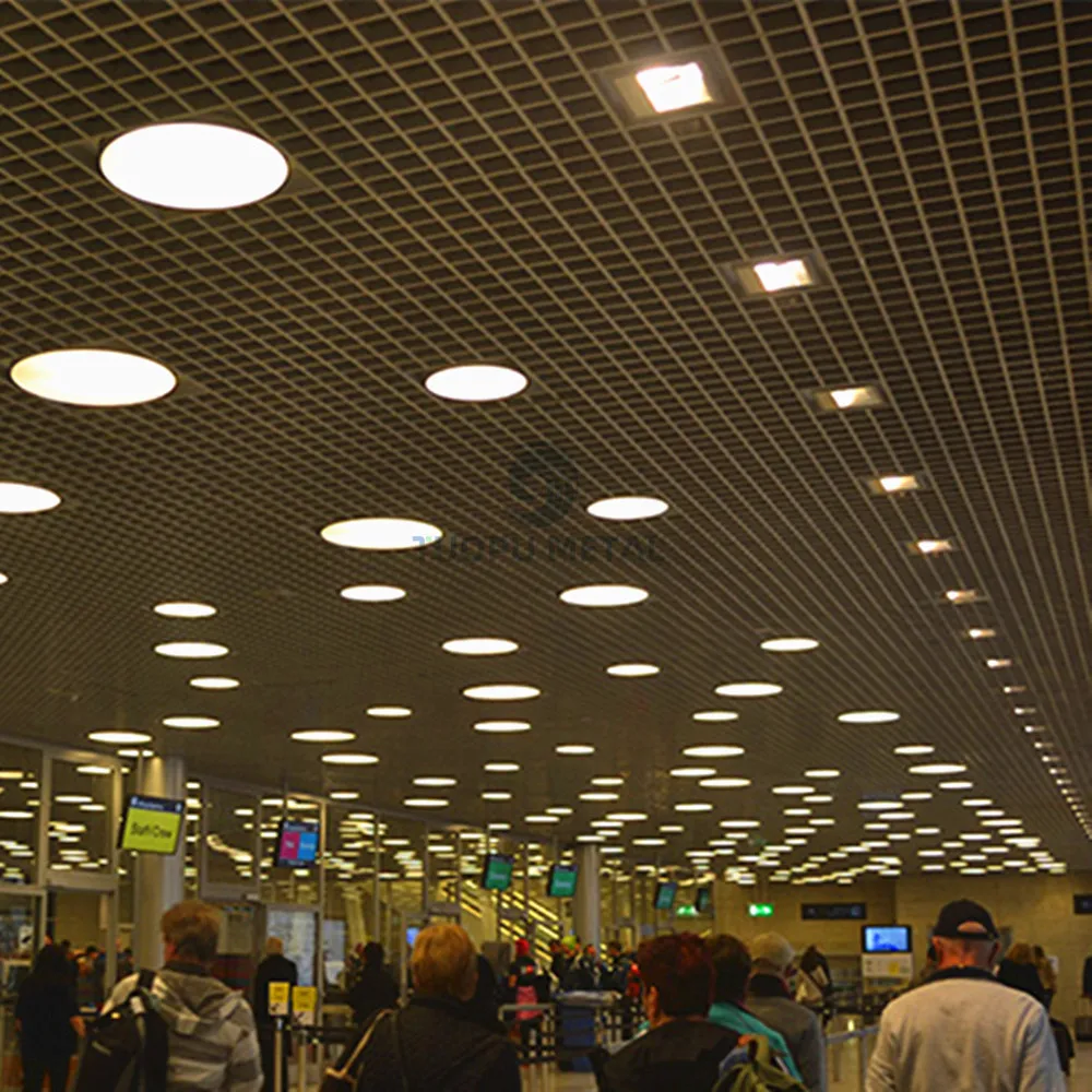 Decorative Grid Ceiling Modern Designs Grille Ceiling Panel Aluminium Suspended Ceilings For Building Materials