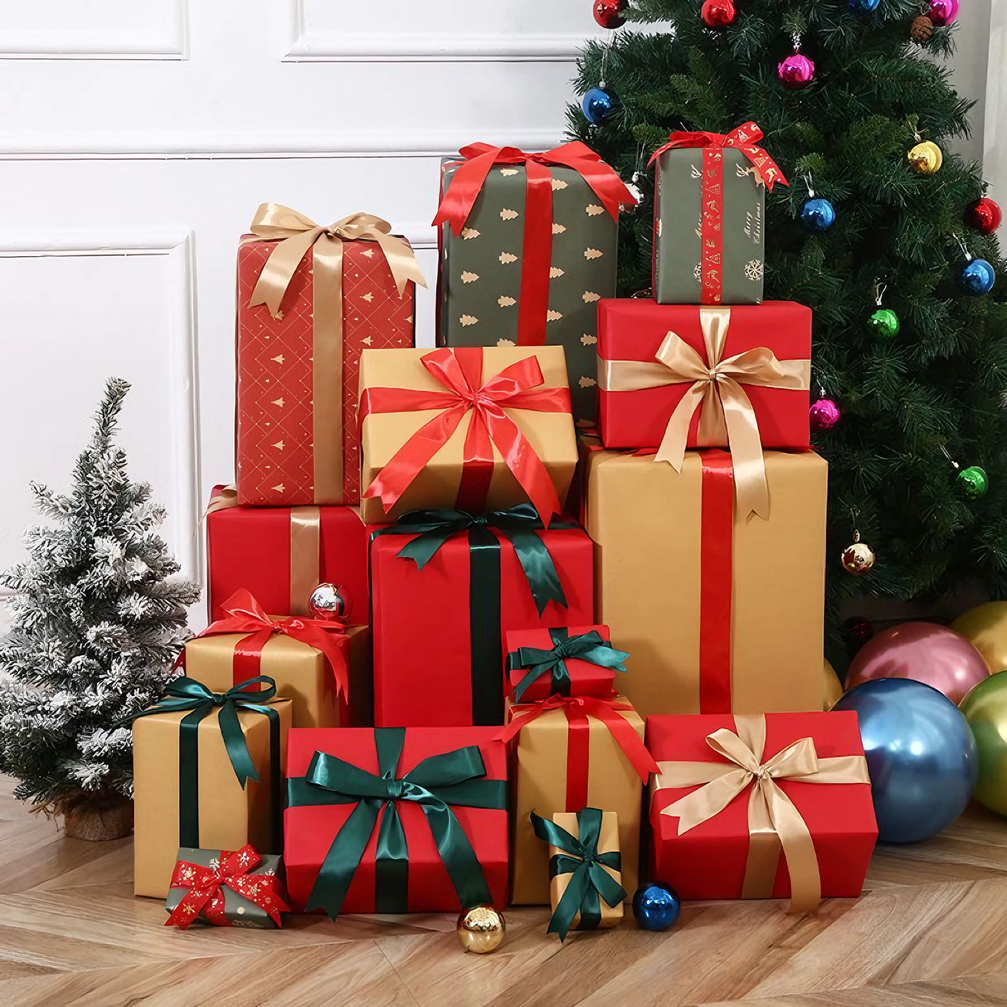 2024 Wholesale New High Quality Christmas Snowman Models Fruit Flowers Gift Wrapping Paper