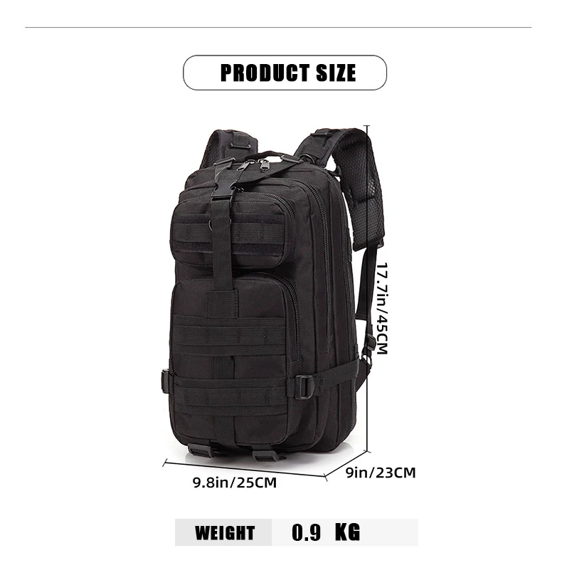 GM Hot Sale Custom Outdoor Sport Waterproof Hiking Survival Bag Black Camouflage Hunting Tactical Backpack