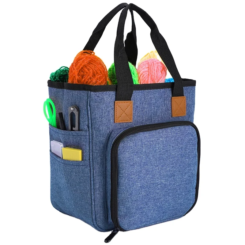 Factory Price Portable Large Capacity Yarn Storage Totes Organizer Crochet Yarn Bags For Knitting Needles