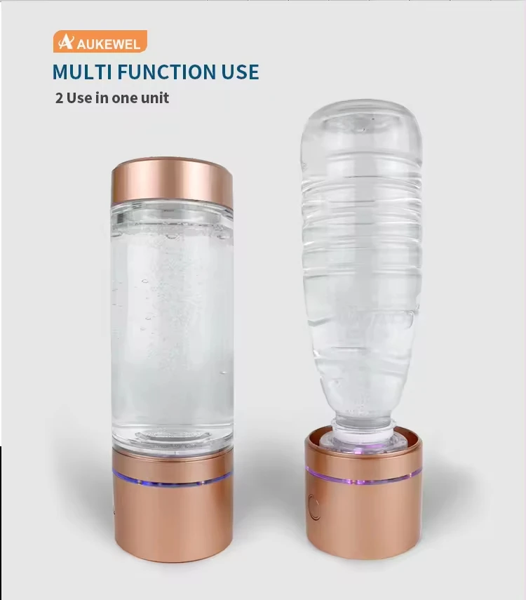 Rechargeable Portable Glass Hydrogen Water Bottle Alkaline Water Bottle Water To Hydrogen Glass Hydrogen Bottle