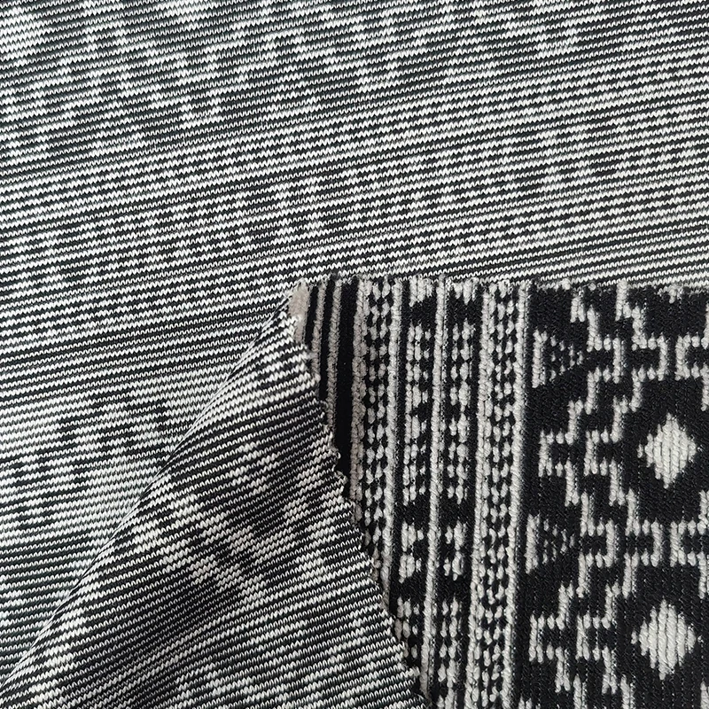 Factory custom pattern 213gsm 100%polyester black terry towel jacquard fabric for coat,sweater