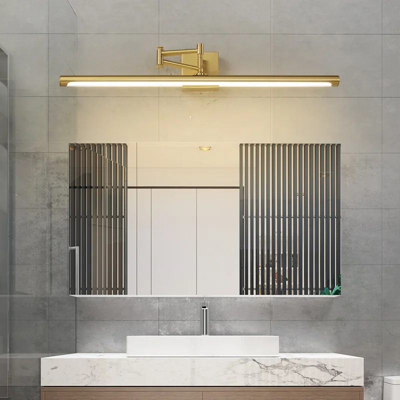 vanity wall lights brass bathroom mirror front lamp make up lamp adjustable IP44 waterproof led bathroom lights
