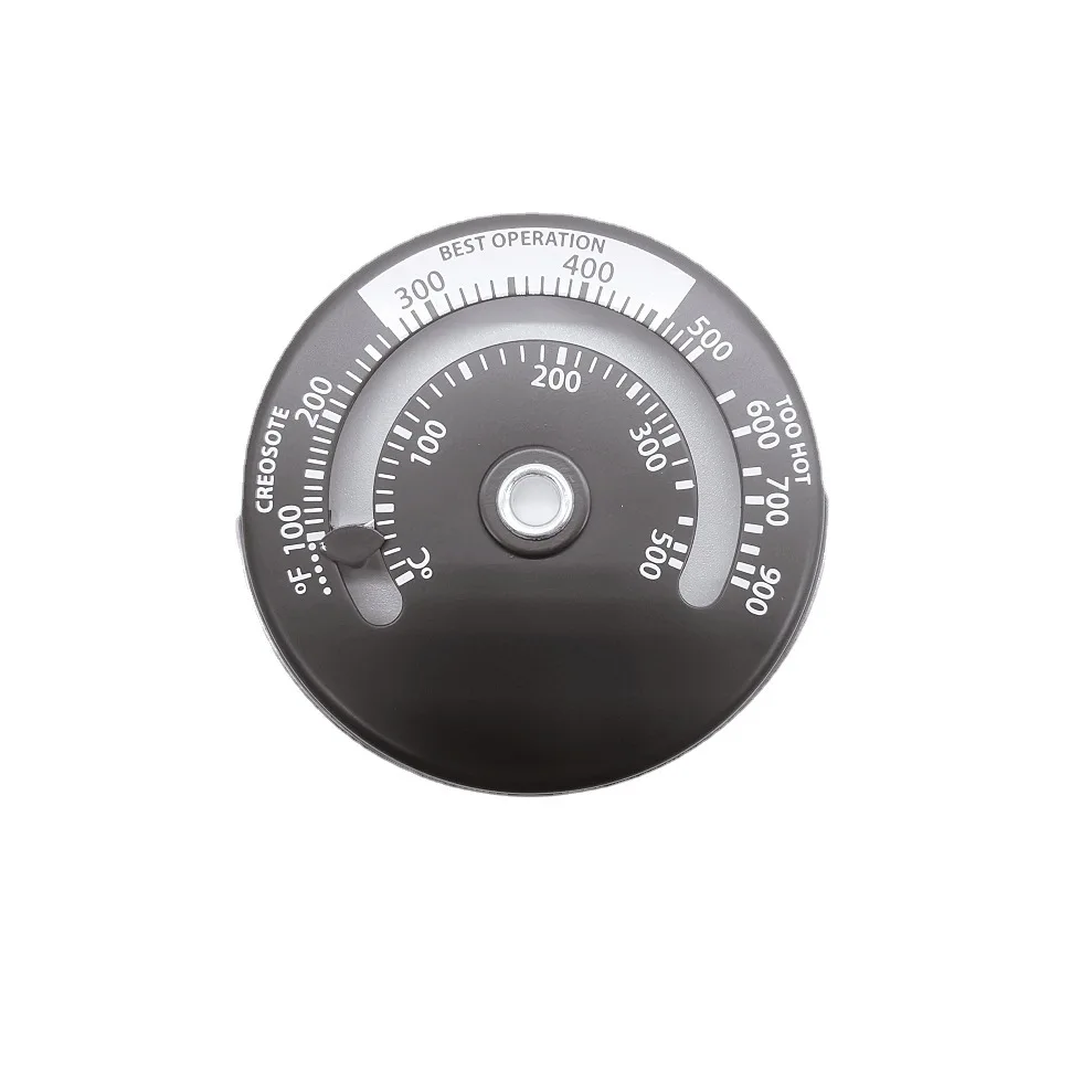 Magnetic wood burning stove pipe thermometer