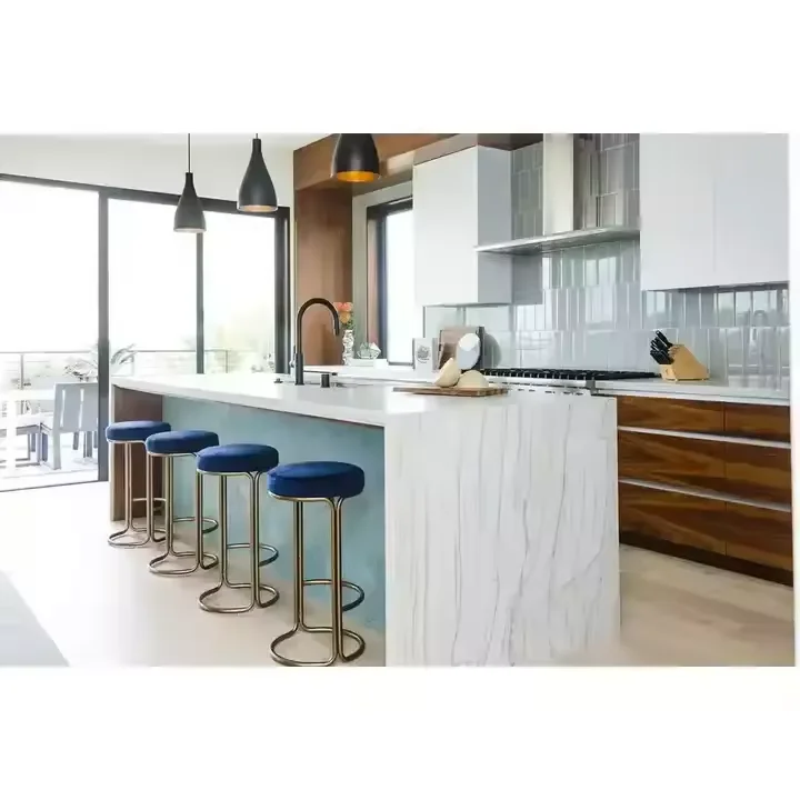 Apartment Project Two Sided Linear Free Design Modular Kitchen Cabinets