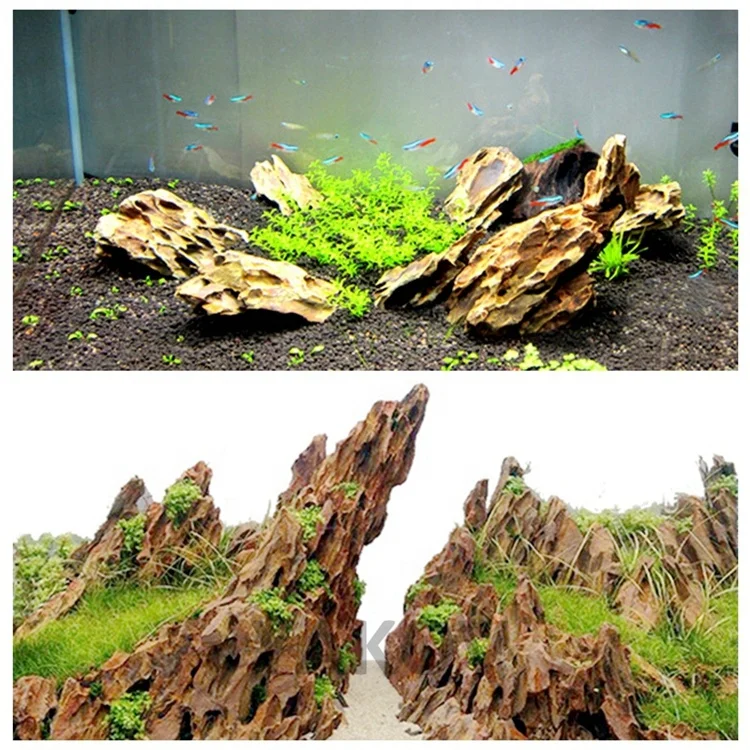 10-50cm aquarium tank ornaments dragon stone