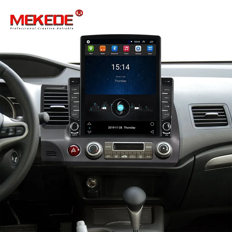 Tesla Vertical Android IPS+DSP 4G LTE Car Radio Video Player For Honda Civic 2006-2011 Car Stereo Audio Multimedia System no dvd