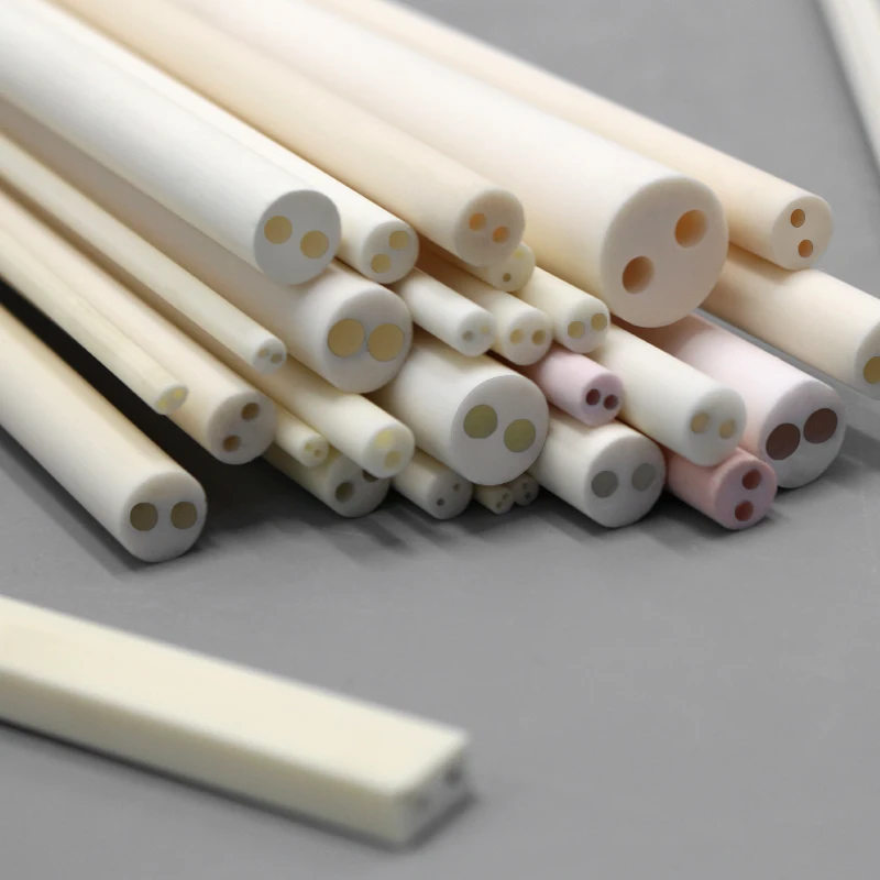High-Purity Double-Hole Alumina Ceramic Tube Insulation Tube OD1-5.35mm 1 Meter Long