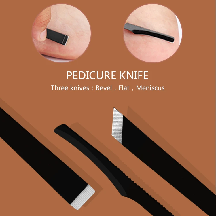 stainless steel Nail clippers Set 16pcs Manicure set curette Eyebrow scissors cuticle nipper