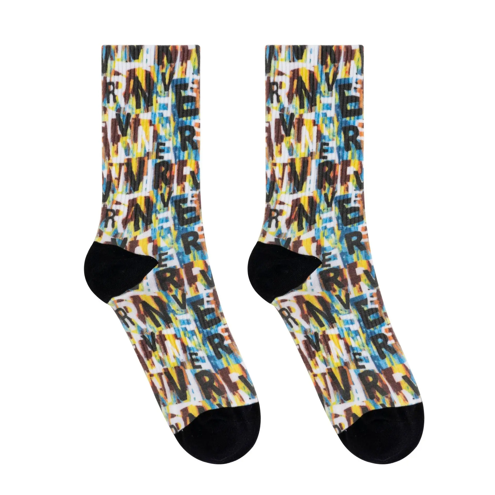 OEM logo print socks custom print low MOQ design 3D digital printed photo socks sports wholesale new design ankle socks