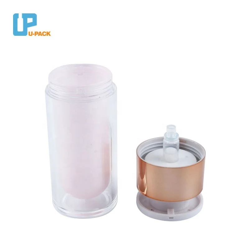 Korean style plastic airless pump bottle with lock design