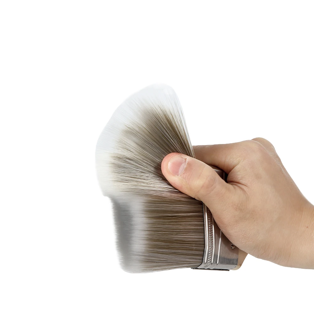 Set 3 DIY Wood Plastic Handle Paint Brushes PET bristle Synthetic Fiber Flat Wall Industrial Polishing OEM Customizable