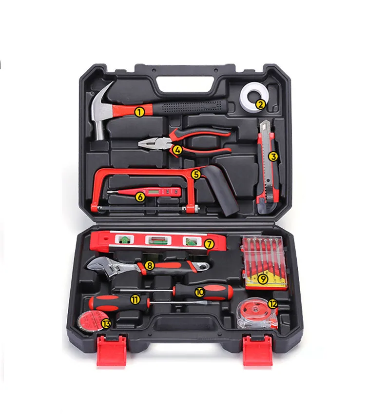 19-piece  Factory hot sale Household Tools Sets Hardware Toolbox Woodworking Electrician Tool Kit