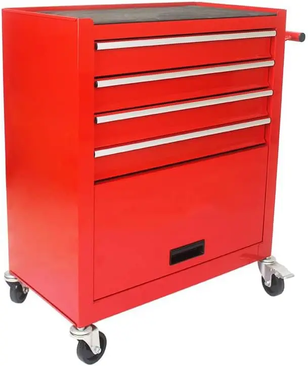 Custom Rolling Tool Chest 4 Drawer Tool Box with Wheels Heavy Duty Industrial Service Cart Storage Organizer Tool Case