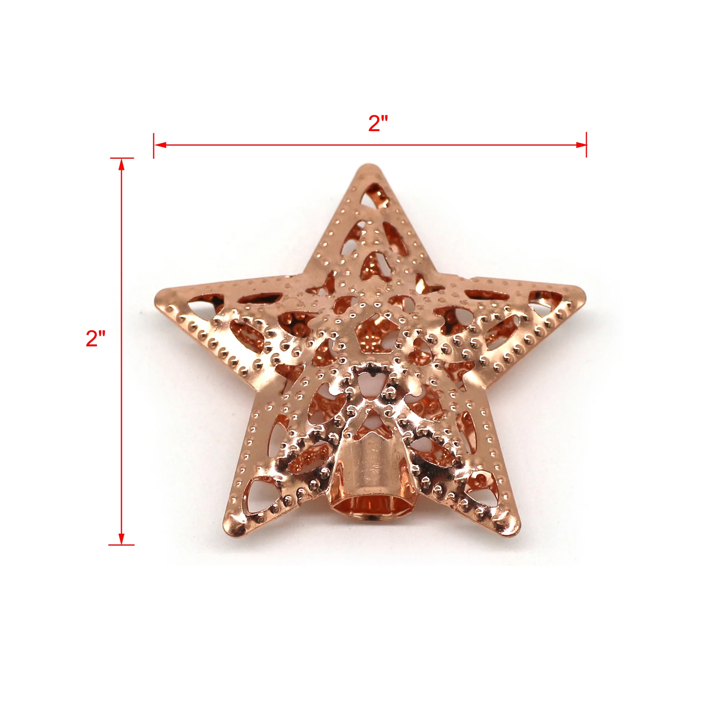 Rose Gold Metal 3D Star Design Decorations Hanging Decorative Barn Stars Accessories for Home Bedroom Wedding Party Birthday