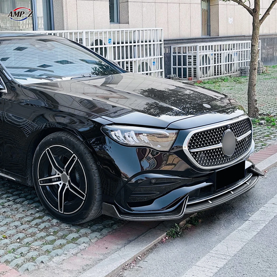 AMP-Z W214 Front Bumper Lip Splitter Auto Body Kits For Mercedes Benz E Class W214 2024+ E260 300 AMG Car Accessories