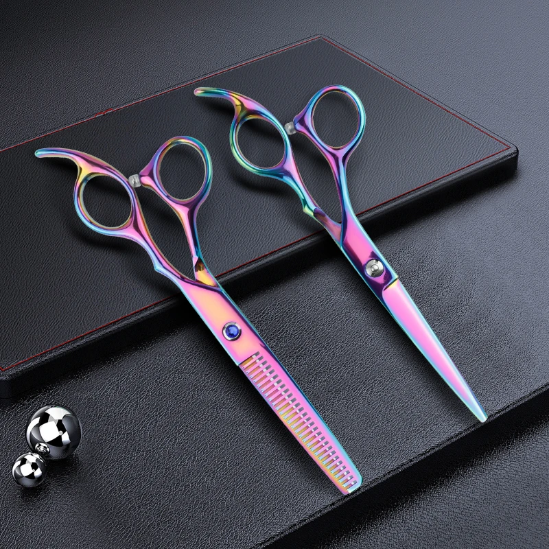 Private label Stainless Steel rainbow color Salon Styling Tool Barber Scissor Hairdressing Shears Hair Cutting Classic Scissors