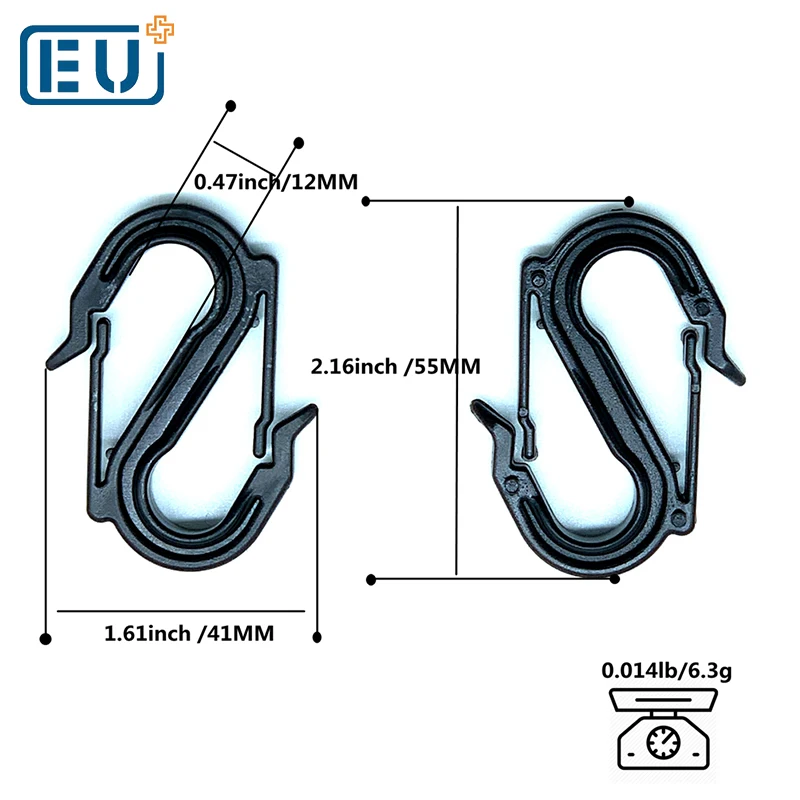 Agriculture plastic locking s hook plastic injection clip black circle plastic clip shade net cloth clamp
