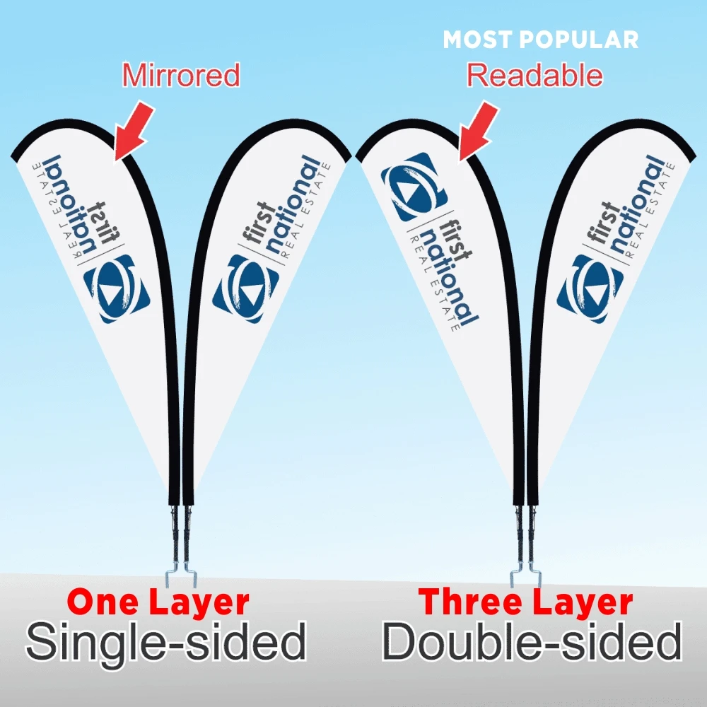 Free Design Custom Logo Beach Teardrop Swooper Flag Banners for Indoor Outdoor Advertising Club Sport Applications